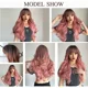 thumbnail image 5 of 24 pulgadas de largo ondulado Ombre rosa pelucas de pelo sintético natural para Wo, 5 of 5