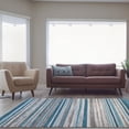 thumbnail image 2 of Ladole Rugs Comfortable Kensington Line Abstract Pattern Area Rug Carpet in Blue Ivory, 5x8 (5'3" x 7'6", 160cm x 230cm), 2 of 5