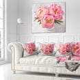 thumbnail image 3 of Designart Peony Flowers on White Floor - Floral Throw Pillow - 18x18, 3 of 5