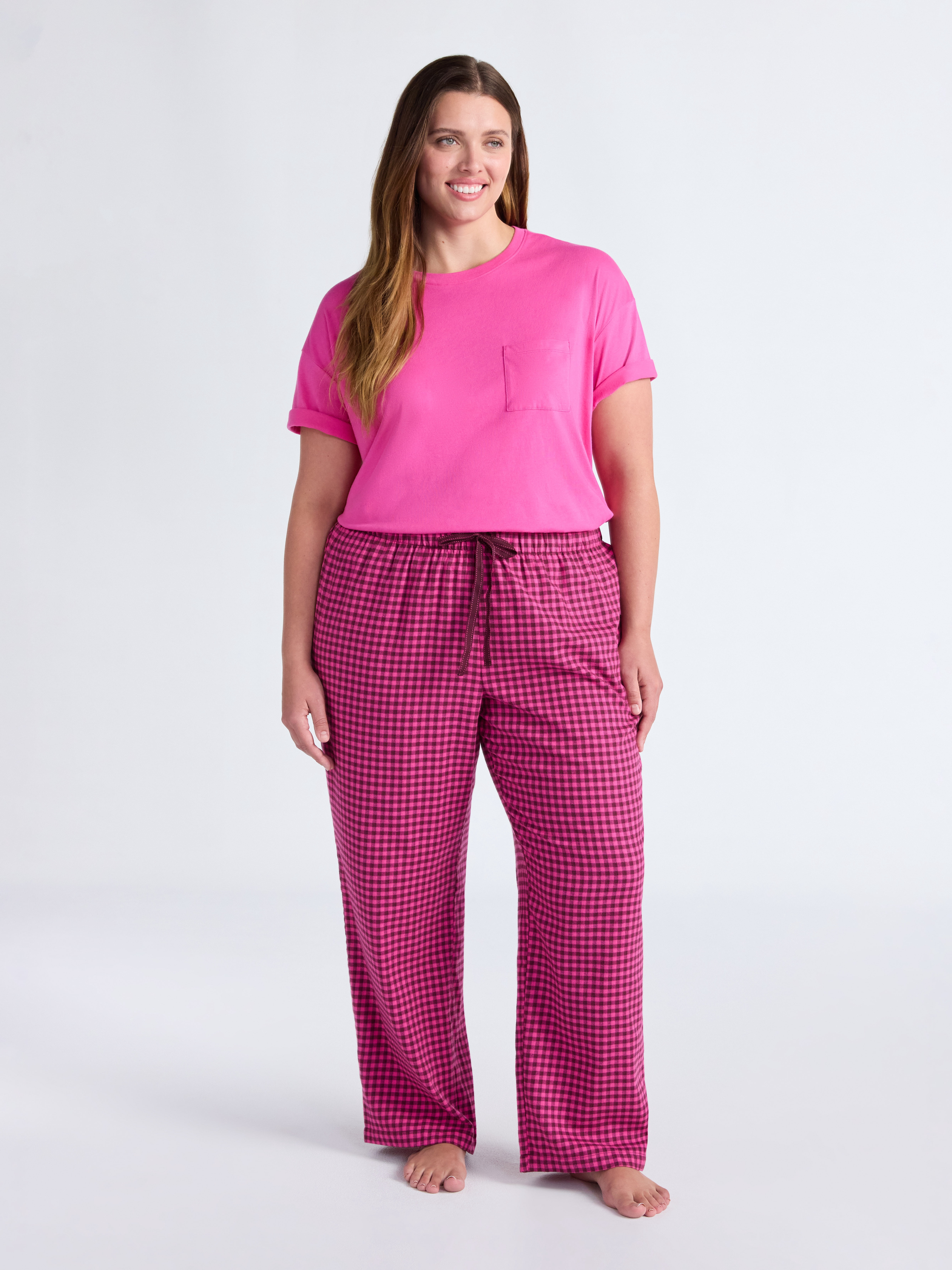 Joyspun Women's Flannel Sleep Pants, 30'' Inseam, Sizes XS-3X