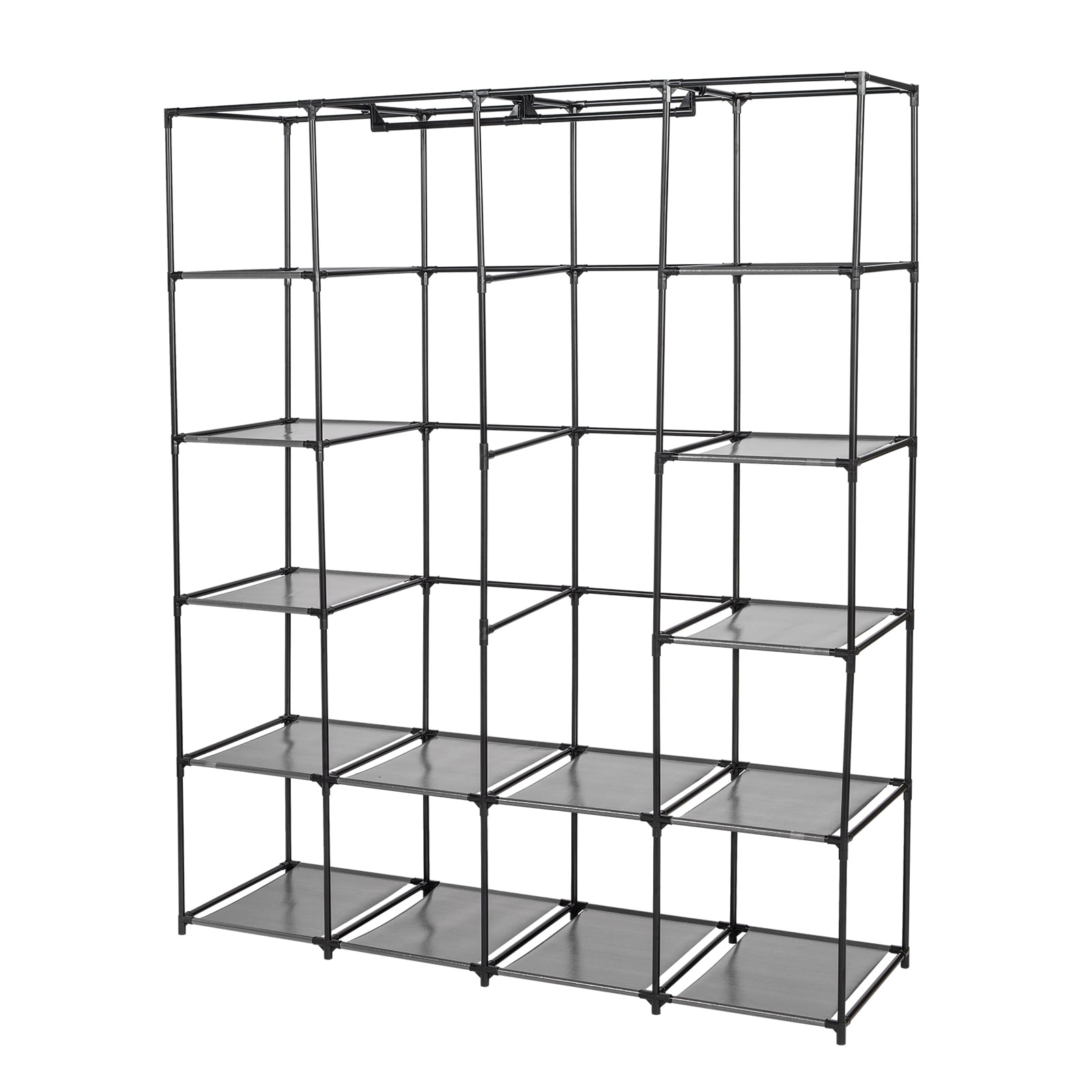 Private Jungle Portable Organizer Storage, Wardrobe Closet with Non-Woven Fabric 14 Shelves with Side Pockets,Gray Private Jungle Portable Organizer Storage, Wardrobe Closet with Non-Woven Fabric 14 Shelves with Side Pockets,Gray
