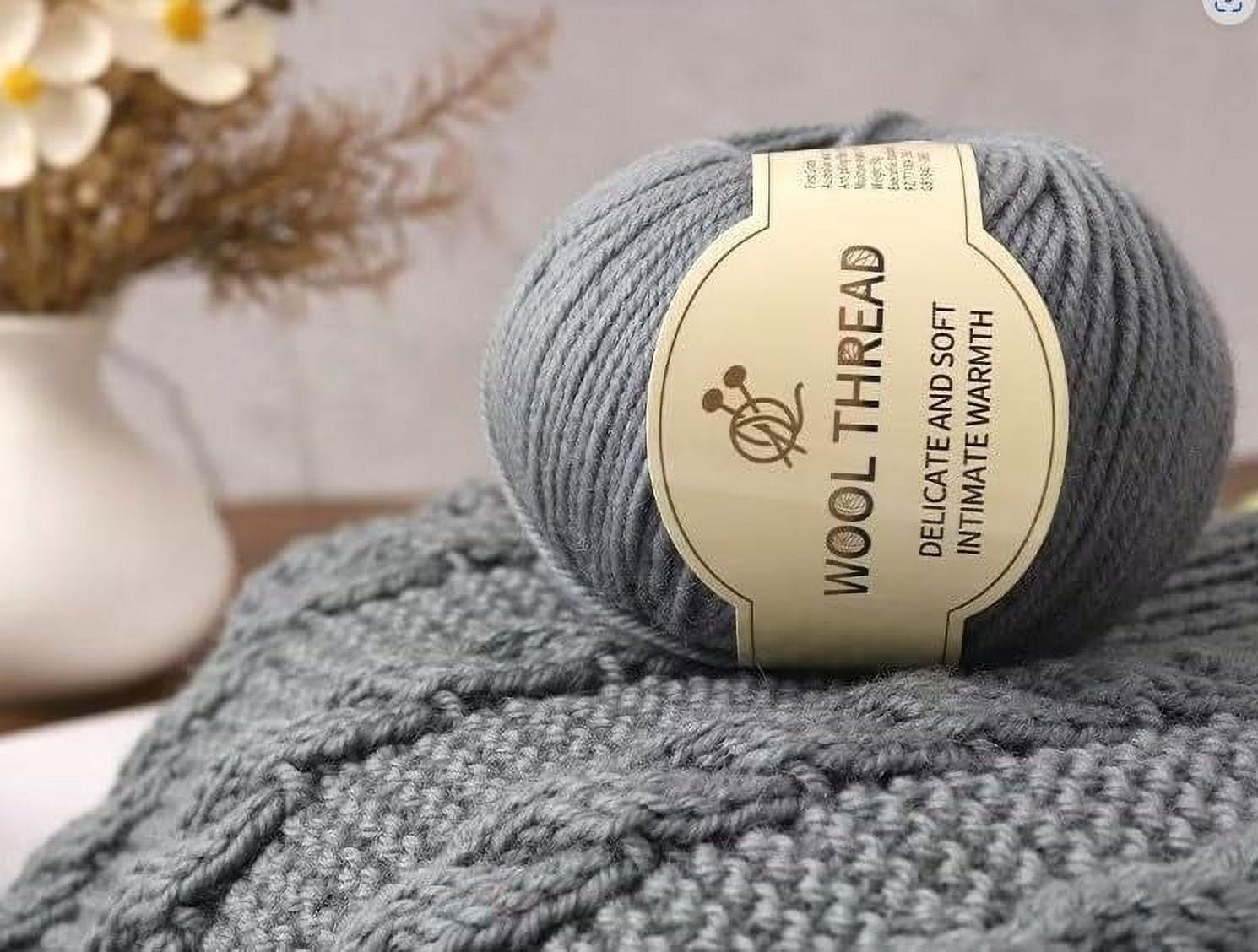 FENG4 Groups Australian Wool Yarn 4 ply of Medium Thick Hand Knit Non-Pilling Wool Blend Soft Yarn for Hand Knitting & Crocheting (Purple)-240810