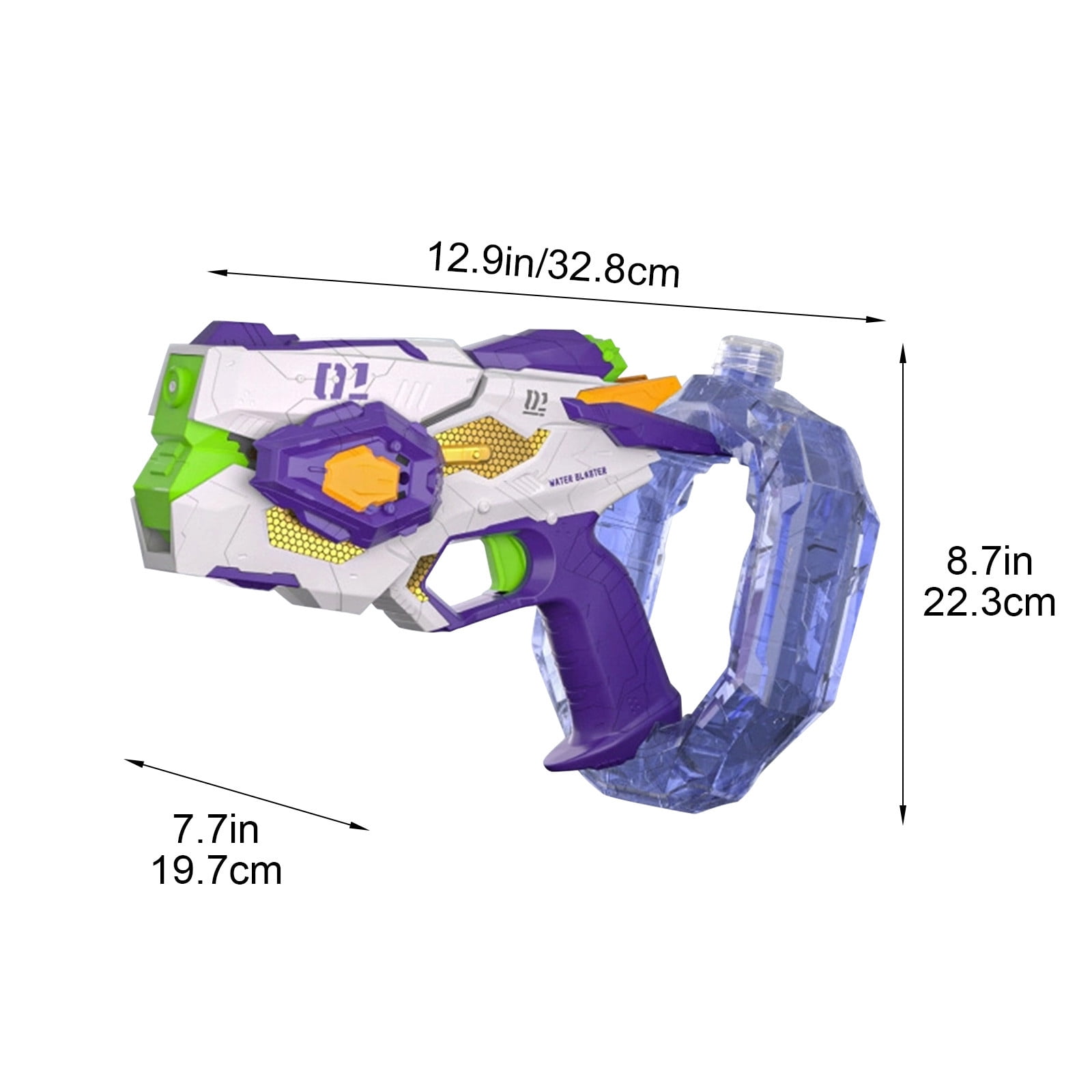 Power Ring Electric Water Guns with Mechanical Linkage Transformation Cool LED Light Effects Large Capacity Fully Automatic Continuous Splashes Blasters