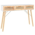 thumbnail image 6 of vidaXL Console Table Entryway Side Table Solid Wood Pine and Natural Rattan, 6 of 21