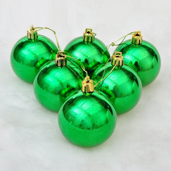 Clearance 2.36" Christmas Ball Ornaments 6Pcs Set Green Shatterproof Christmas Decorations Tree Balls for Xmas Trees Wedding Party Holiday Decorations Tabletop Small Trees Decoration (Green)