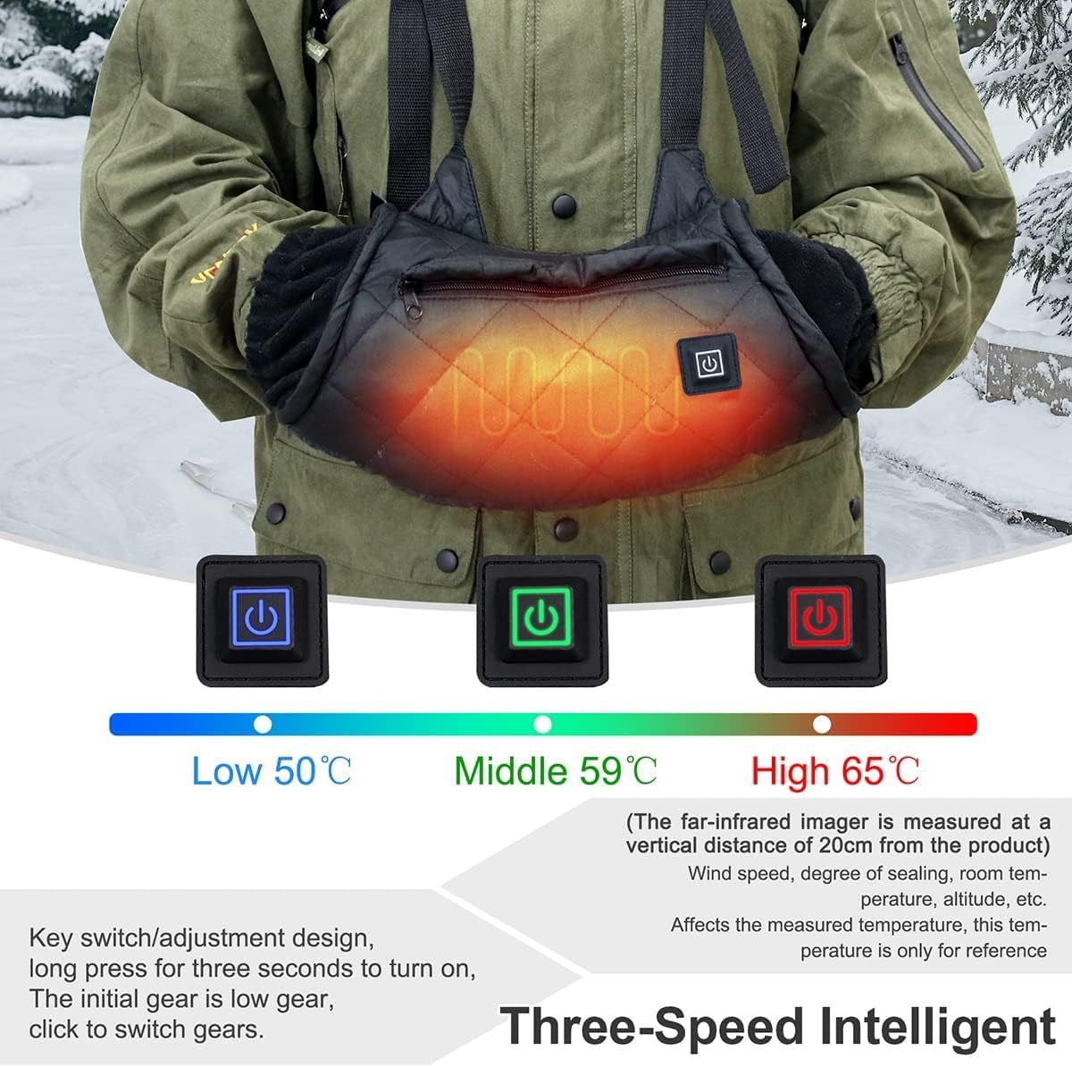 Rechargeable Hand Warmers&Heated Hand Muff for Outdoor Winter Activities,Electric Heated Hand Warmer Pouch with USB Connector,Fast Heating Thermal Insulation for Camping, Hiking