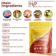 Healthy Living Proteins Multi Collagen Peptides Powder, Vanilla, 1lb