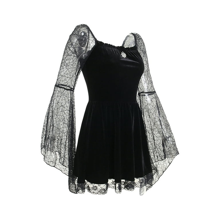 MIPREWUY Women's Gothic Style Dress Square Neck Lace MIPREWUY Women's Gothic Style Dress Square Neck Lace