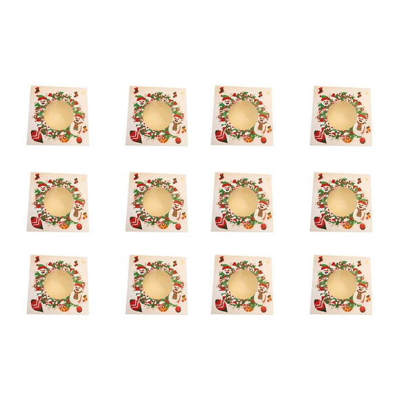 Lilixerw 12 PCS Christmas Cookie Gift Box,Food Grade Cardboard with Window for Baking,Holiday Party Packaging Supplies,5.9 x 5.9 x 3.1 Inch