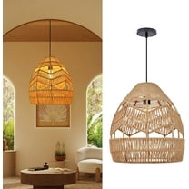 Arturesthome Rattan Pendant Lamp Retro Hanging Lights Rope Lampshade