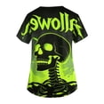 thumbnail image 6 of Halloween Scrub Tops for Women Spider Skeleton Graphic V-Neck Casual Medical Scrub Shirts Pumpkin Print Short Sleeve Spooky Holiday Scrubs Top with Pockets S, 6 of 6