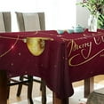 thumbnail image 3 of Coolnut Christmas Balls Tablecloth, Waterproof Washable Polyester Square Table Cover, Durable Tablecloth for Kitchen Dining Table Party Decor, 60"X 90", 3 of 7