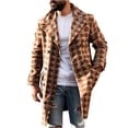 thumbnail image 1 of Awdenio Men's Winter Mid-length Suit Collar Double-breasted Printed Men's Overcoat Jacket, 1 of 6