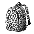 thumbnail image 2 of Black and White Leopard Print Pattern Backpack for School, Cute School Bag with Adjustable Shoulder Straps and Padded Back, 15"x11.42"x5.5", 2 of 5