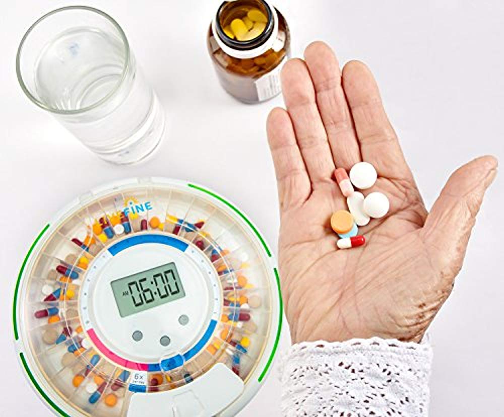 Live Fine Automatic Pill Dispenser for Medication Alerts and Dosage, 28-Day Organizer for Seniors
