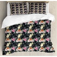thumbnail image 1 of Aloha King Size Duvet Cover Set, Pattern with Cocktails and Hibiscus Blossoms on Zebra Background Hawaiian Luau Theme, Decorative 3 Piece Bedding Set with 2 Pillow Shams, Multicolor, by Ambesonne, 1 of 3