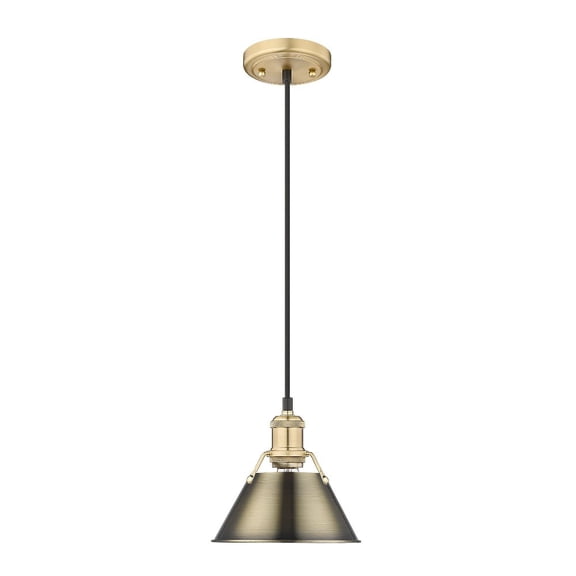 Orwell 1-Light Mini Pendant in Brushed Champagne Bronze with Aged Brass