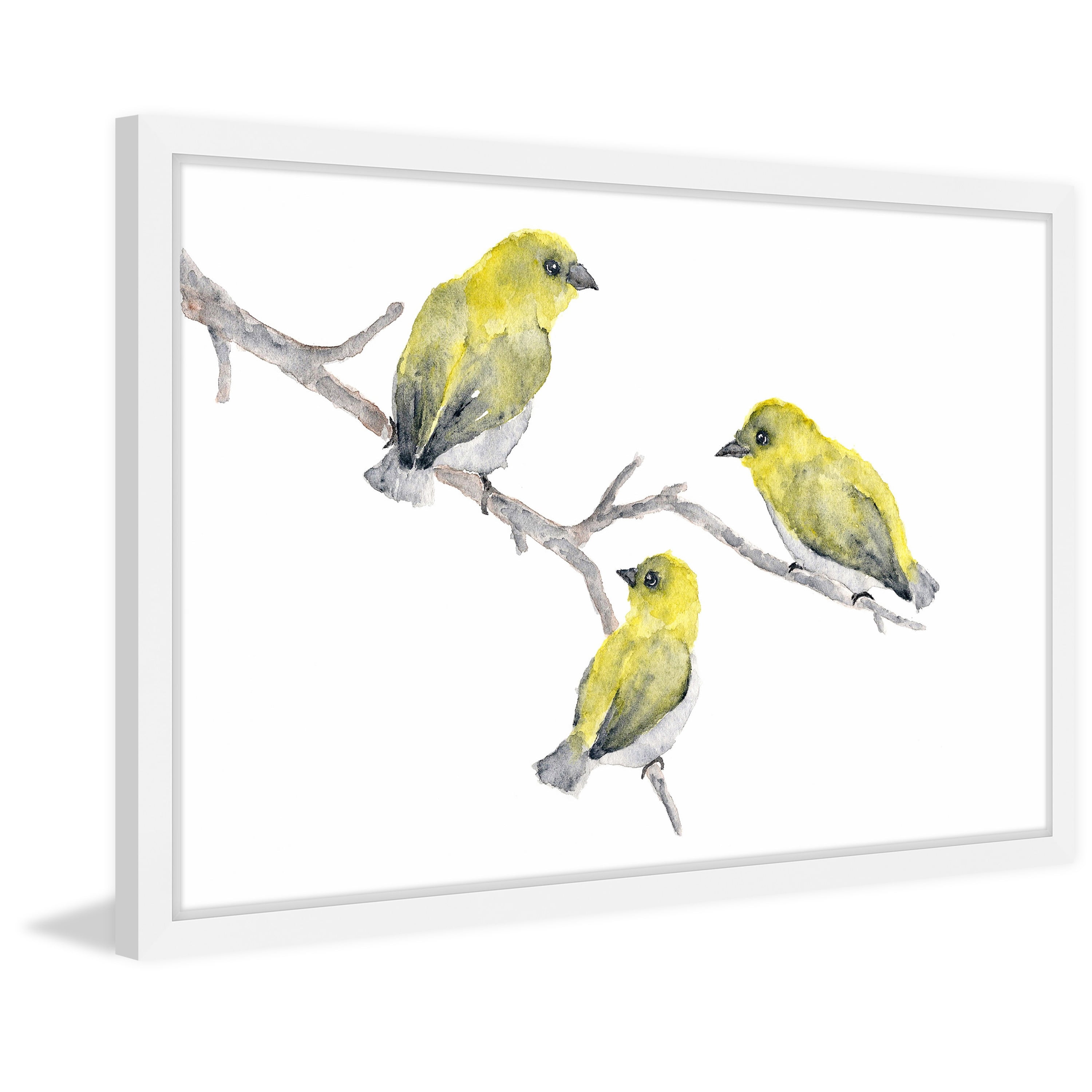 "Yellow Birds" Framed Painting Print