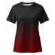 thumbnail image 4 of ICHUANYI Clearance Women Casual Printing Round-Neck Lace Hollow Out Short Sleeve Pullover Slimming Blouse T-shirt Tops(Red, L) ICHUANYI WER2023080801650, 4 of 5