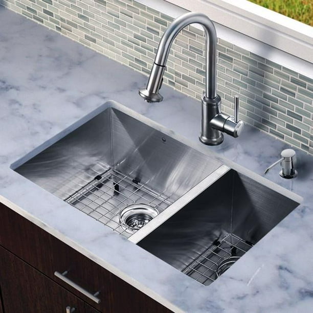 All in One 29inch Undermount Stainless Steel Double Bowl Kitchen Sink