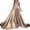 Gold, variant on Daolelai Women's Deep V Slit Long Wedding Dress