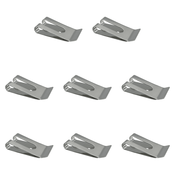 Clip de metal para cinturón con doble agujero clip para funda para cuero bricolaje plateado