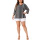 thumbnail image 2 of Blusas Boho de Rayas para Mujer Agnes Orinda Talla Grande con Cuello en V y Manga 3/4 Color Verde, 2 of 5