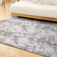 thumbnail image 1 of Alfombra de pelo largo con efecto tie dye, alfombra gruesa y encriptada con degradado para sala de estar, dormitorio, cabecera, alfombra para cabecera, 1 of 5