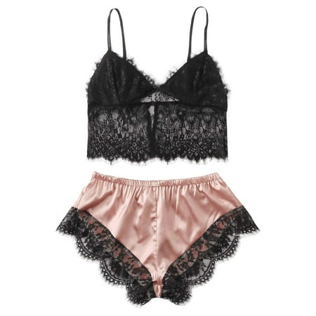 

Youmylove New Sexy Lace Lingerie Silk Underwear Sleepwear Nightdress Pajamas Satin Female Lingeries