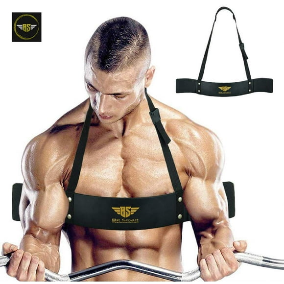 Arm Blaster for Biceps & Triceps Dumbbells & Barbells Curls Muscle Builder Bicep Isolator for Big Arms Bodybuilding & Weight Lifting Support for Strength & Muscle Gains by Be Smart (Black)
