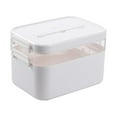 thumbnail image 1 of relayinert Strong And Non-toxic Storage Box For Safe Medication Storage Materials First Aid Box White 2 layer small, 1 of 6