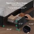 thumbnail image 4 of Novilla Full Size Bed Frame with Headboard, Full Size Bed Frame with Drawers, Full Bed Frame with LED Lights, Charging Station and Adjustable Headboard, No Box Spring Needed, Black Velvet, 4 of 23
