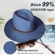 thumbnail image 4 of Women Straw Panama Hat Travel Fedora Beach Sun Hat Summer Wide Brim Straw Roll up Hat UPF 50+, 4 of 5