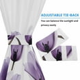 thumbnail image 4 of Elegant Tulip Door Curtains for Door Window, French Sidelight Front Back Door Curtains With Tieback, Purple White Botanical Long Tree Leaves Kitchen Rod Pocket Drapes Panel, 54"x40", 4 of 6