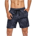 thumbnail image 4 of Men's Printed Shorts Plus Size Spandex Casual Elastic Waist Pullover Drawstring Breathable Baggy Relaxed Beach Vacation Basic Shorts with Pockets S-5XL, 4 of 5