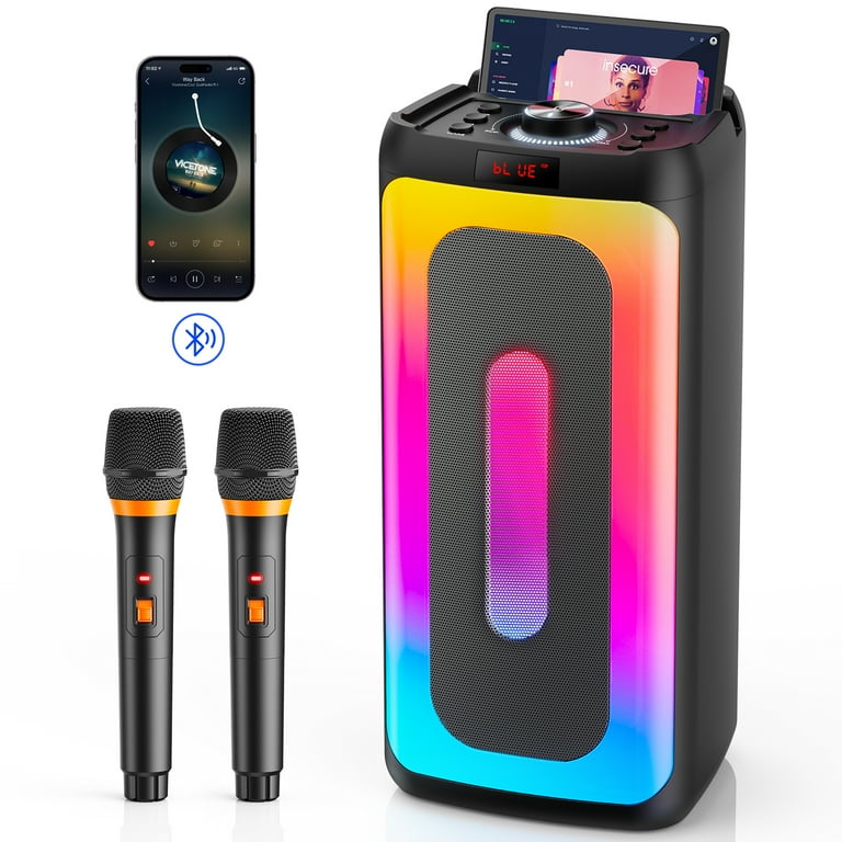 JYX Karaoke Machine, Portable Bluetooth Speaker with 2 Wireless