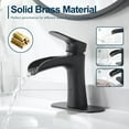 thumbnail image 3 of Black Bathroom Faucets Single Handle Waterfall Sink Faucet One Hole or Three Holes with Deck Mount Vanity Farmhouse RV Vessel Basin Faucet, 3 of 6