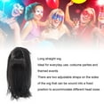 thumbnail image 4 of Peluca Negra, Peinado y Sintético Cabello de Moda Longitud de Peluca Larga Flequillo para Mujeres, 4 of 7