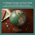 thumbnail image 5 of Vintage Style Desk World Globe, Colorful Rotating Educational World Map Globe with Wooden Base for Home Office & Study Room Decor, 5 of 8