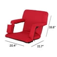 thumbnail image 5 of ZENY Stadium Seats Chairs Bleachers Benches 5 Positions, 2 Pieces Red, 5 of 6