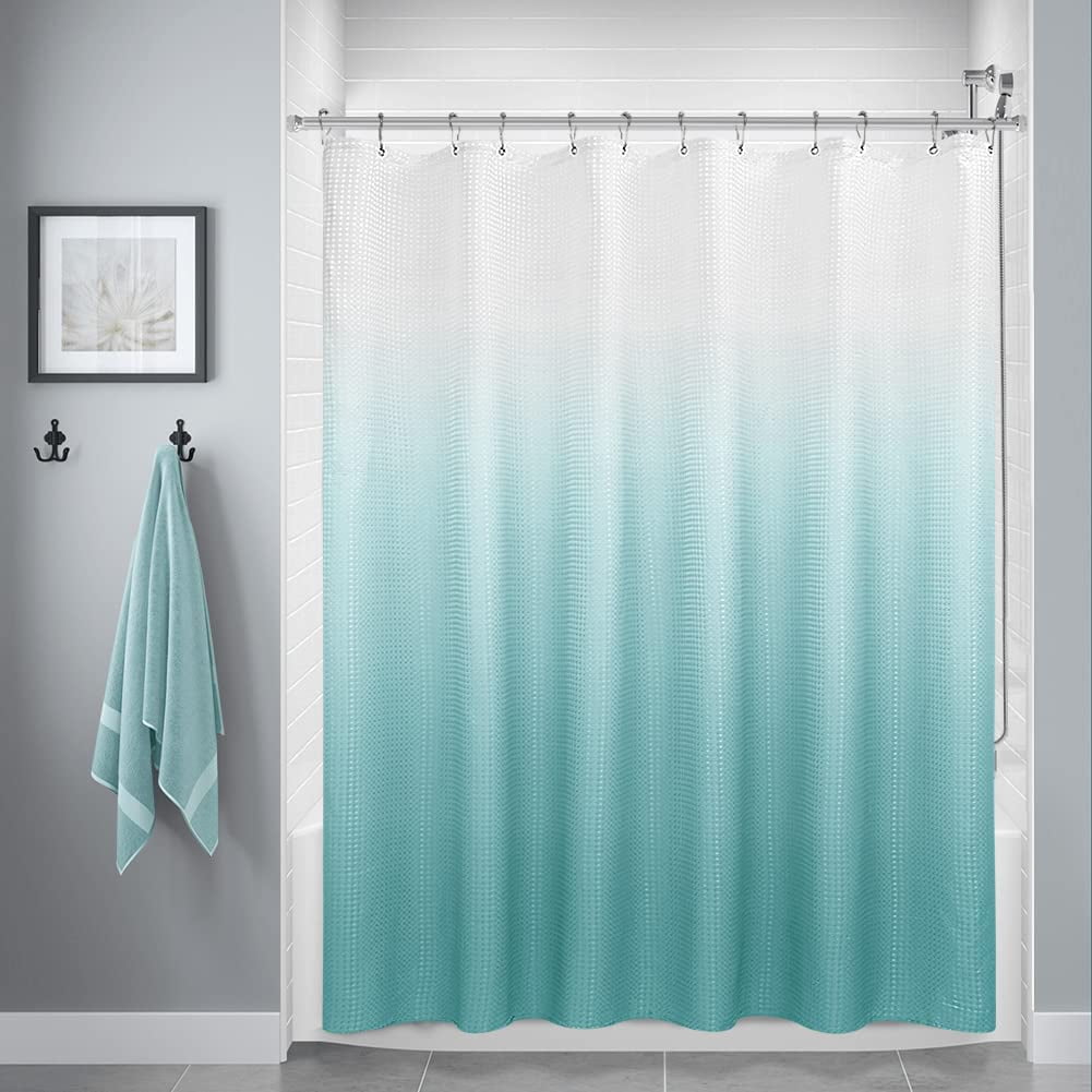 Textured Fabric Bath Shower Curtain, Polyester Ombre Shower Curtains