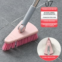 Shower Cleaner Brush Extendable Pool Cleaning Brush, 19-37 Inch Detachable Removable Rotatable Head Triangle Bathroom Tile Brush Hard Bristles Safe for Ceramic Concrete
