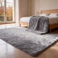 thumbnail image 3 of Area Rugs for Living Room Bedroom, 5'x8' Soft Fluffy Shag Indoor Floor Carpet for Living Room Bedroom Dining Room Office Home Decor, Dark Gray, 3 of 8