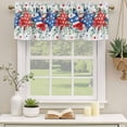 thumbnail image 2 of 4th of July Curtain Valances for Windows, Kitchen Valance Window Treatments Panel 2 Pack, Blue Red Stars Independence Day Gray Plaid Rod Pocket Short Curtains for Bathroom Bedroom 42 x 12 Inch, 2 of 8