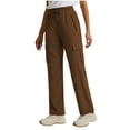 thumbnail image 5 of CFLVAEK Women's Cargo Capris Quick Dry Water Resistant Wide Leg Hiking Pants with Pockets Travel Casual Drawstring Elastic Waist Trousers Brown L, 5 of 10