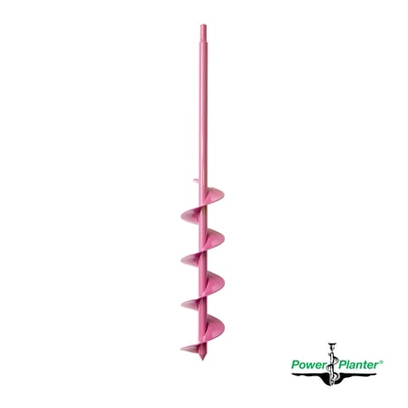 Power Planter Extended Length Garden Auger Drill Bit  3  x 24  with 1/2  Non-Slip Hex Drive  Auger Drill Bit for Planting Bulbs and Potted Plants Tool for Dirt  Clay  Soil and Sand (Pink)