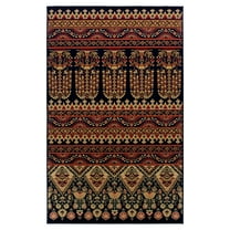 Intricate Ornamental Eclectic Ultra-Soft Indoor Area Rug or Runner, 6' x 9', Black by Blue Nile Mills