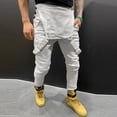 thumbnail image 3 of snowsong Overalls For Men Denim Overalls For Men Mens Pocket Jeans Overall Jumpsuit Streetwear Overall Suspender Pants Mens Pants White XL, 3 of 9