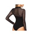 thumbnail image 4 of Womens Mesh Sheer Bodysuit Ladies Hollow Long Sleeve Leotard Tops Shirt Jumpsuit, 4 of 5