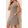 thumbnail image 3 of PPYOUNG Women's Plus Size Sleeveless Striped Summer Dress with Pockets V-Neck Casual Tunic Sundress, 3 of 5